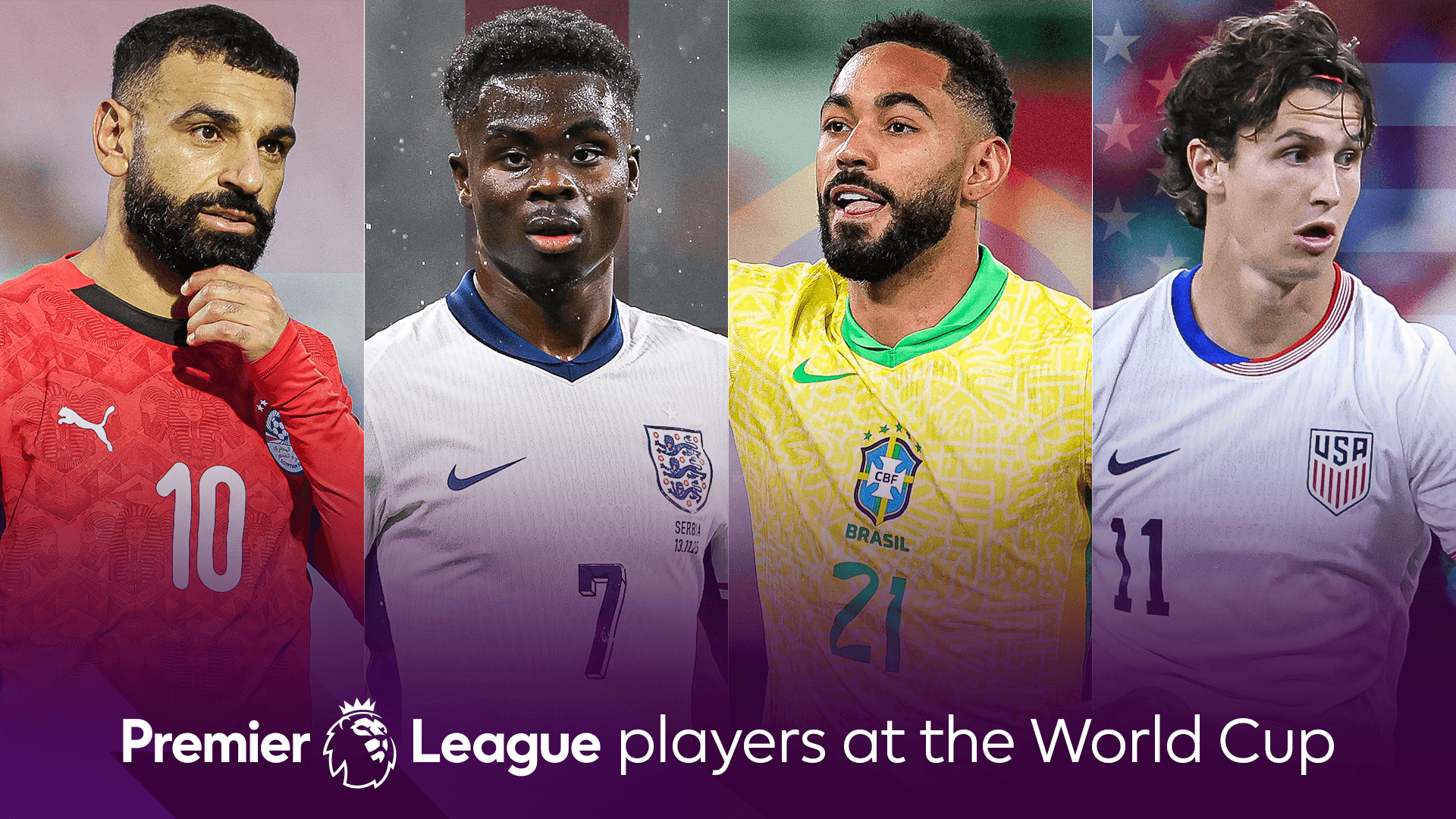 A graphic showing the FIFA World Cup 2026 logo with a collage of player faces from various nations, including a Burnley shirt for Lyle Foster.