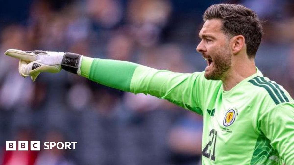 Craig Gordon playing for Scotland in a friendly match against Curacao