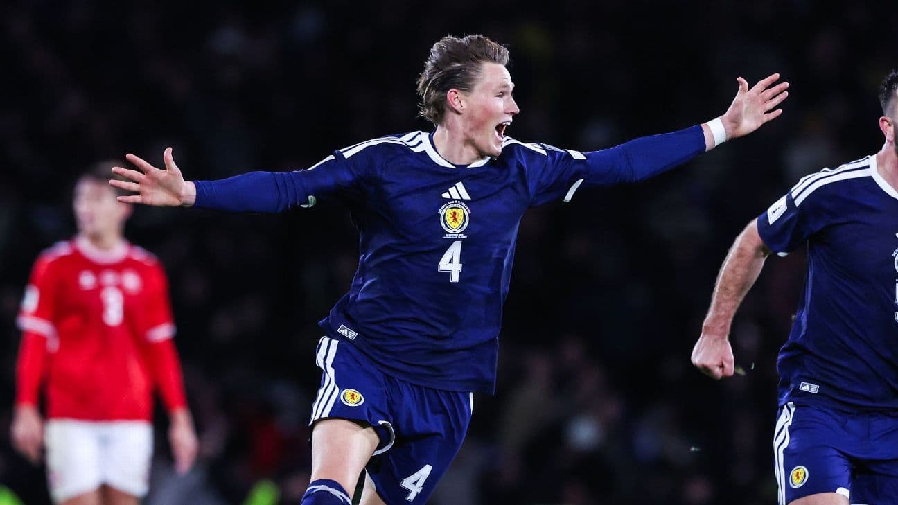 Manchester United teenager Tyler Fletcher in a Scotland national team training top, called up to replace injured midfielder Billy Gilmour for the 2026 World Cup.